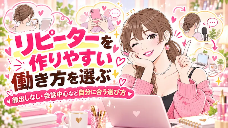 リピーターを作りやすい働き方を選ぶ 顔出しなし 会話中心など自分に合う選び方